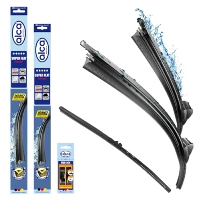 Abbildung von alca® Scheibenwischer Set mit Heckscheibenwischer passend für VW TOURAN (02.2003 11.2006) SUPER FLAT Flachbalkenwischer Front und Heckwischer