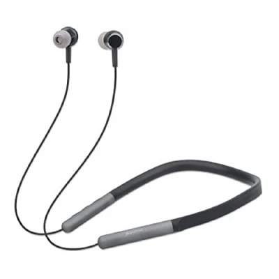Abbildung von Manhattan Sound Science In Ear Bluetooth Sportheadset mit Nackenbügel, 5.0 + EDR, Design, omnidirektionales Mikrofon, integrierte Bedienelemente, schwarz 179805