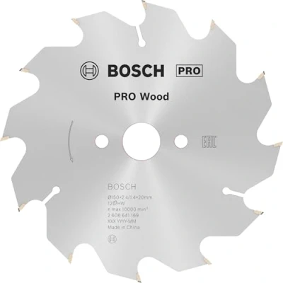 Abbildung von Bosch 1x PRO Wood Kreissägeblatt für Akku Handkreissägen (für Weichholz, Hartholz, Ø mm, Professional Zubehör Handkreissäge)