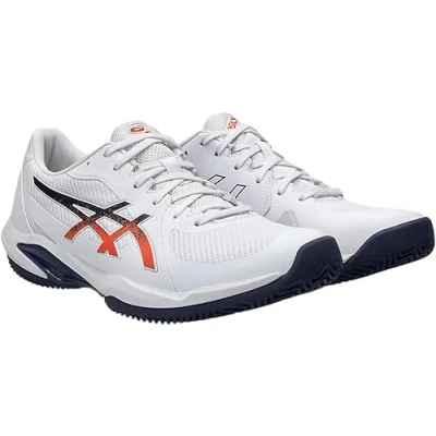 Abbildung von Asics Solution Swift FF 2 CLAY Tennisschuh für Sandplätze, Herren, Größe: 44.5, White/nova orange Textil/synthetik