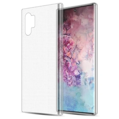 Abbildung von Cadorabo Hülle kompatibel mit Samsung Galaxy Note 10 Plus Schutzhülle TPU Silikon Case Slim Design Kratzfest Weiche Gummi Rundumschutz für in Transparent