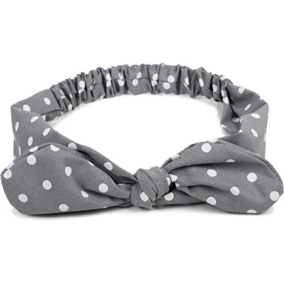 Abbildung von styleBREAKER Damen Haarband mit Punkte Muster, Schleife und Gummizug, Stirnband, Headband, Pinup, Rockabilly, Haarschmuck 04026036, Farbe:Grau