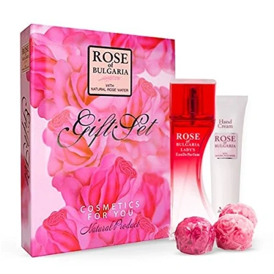 Abbildung von BioFresh Rose of Bulgaria Geschenkset Eau Du Parfum 50 ml, 3X schöne rosa Seife und Handcreme