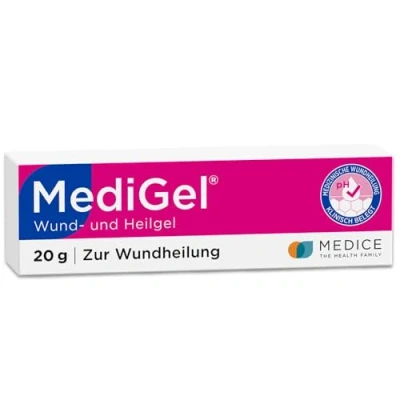 Abbildung von MediGel 20 g Salbe zur Wundheilung Hydroaktives Lipogel mit Zink &amp; Eisen bei akuten Wunden reduziert die Narbenbildung ohne Klebegefühl Wundsalbe