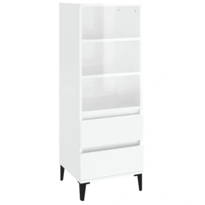 Abbildung von vidaXL Highboard Sideboard Schrank Kommode Anrichte Beistellschrank Mehrzweckschrank Hochschrank Standschrank Hochglanz Weiß 40x36x110cm Holzwerkstoff