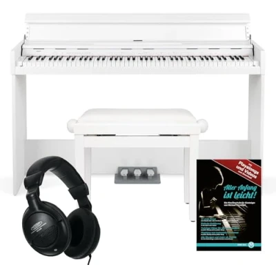 Abbildung von FunKey Digitalpiano DP 1088 E Piano (Spar Set, 4 St., Inkl. Klavierbank, Kopfhörer und Schule), Schlankes Keyboard im Design