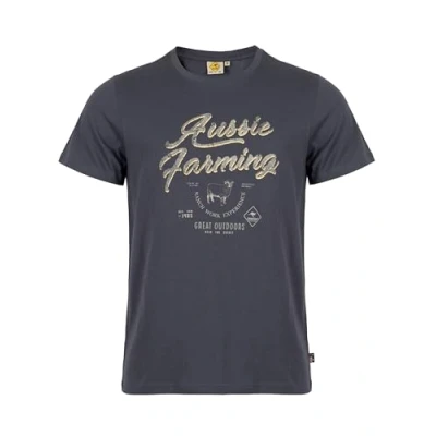 Abbildung von ROADSIGN australia Herren T Shirt Farm Motiv für einen authentischen und rustikalen Look anthrazit M