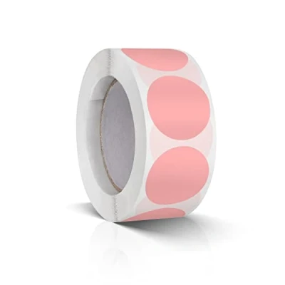 Abbildung von 500 Stk Runde Aufkleber Stickers 25mm Farbkodierung Etiketten Rolle Kleine Klebepunkte Rosa
