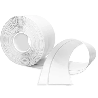 Abbildung von Weichsockelleiste Selbstklebend, 6M PVC küchenabschlussleiste 50x20mm, Sockelleiste Selbstklebende für Küche und Badezimmer 5x2 Weiß