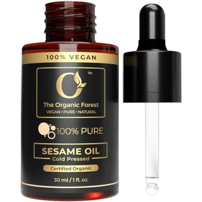 Abbildung von Sesame Oil Cold Pressed USDA Certified Carrier for Skin Care &amp; Hair moisturizer Makeup Dandruff Remover