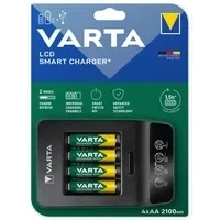 Abbildung von VARTA Akku Ladegerät, inkl. 4x AA 2100mAh, Batterieladegerät für wiederaufladbare AA/AAA, LCD Smart Charger+, Einzelschachtladung, 2 Modi: Laden, Auffrischen