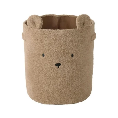 Abbildung von VERTBAUDET Kinderzimmer XL Aufbewahrungskorb BÄR, Teddyfleece braun