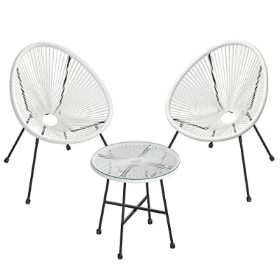 Abbildung von SONGMICS Gartenlounge Set, (3 tlg), 1 Tisch und 2 Stühle