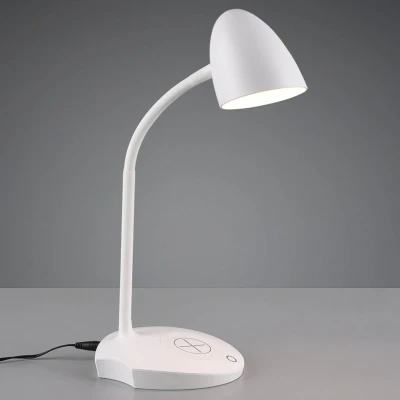 Abbildung von Reality Leuchten LED Tischleuchte Load R59029901, Kunststoff Weiß, inkl. 4 Watt LED, Touch Dimmer, Induktives Laden