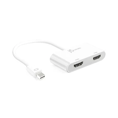 Abbildung von j5create Mini DisplayPort auf Dual 4K HDMI MST Adapter, Kompatibel mit Microsoft Surface Pro, Book, HP Omen 15 CE051NR und mehr (JDA156)
