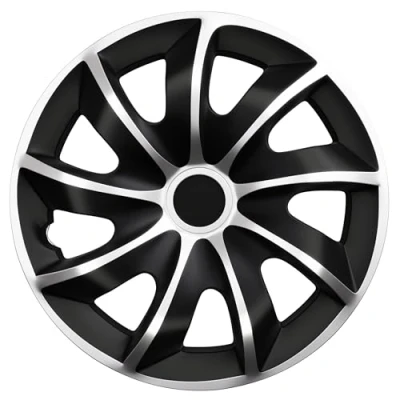 Abbildung von WERKTHOR Premium Radkappen 13 16 Zoll 15 4er Set in Schwarz/Silber für idealen Felgenschutz Schlagfest &amp; bruchsicher Autofelgen Radblenden