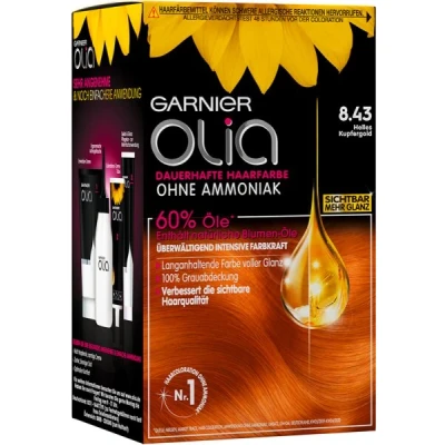 Abbildung von Garnier Olia Nr. 8.43 Helles Kupfergold, dauerhafte Haarfarbe Coloration 1 Stk.