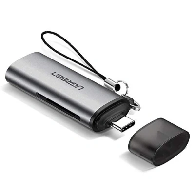 Abbildung von Ugreen 50704, MicroSD (TransFlash), MicroSDHC, MicroSDXC, MiniMMC, RS MMC, SD, SDHC, SDXC, Grå, USB 3.2 Gen 1 (3.1 1) Typ C
