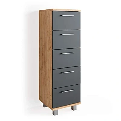 Abbildung von Vicco Midischrank Ilias, Eiche/Anthrazit, 30 x 95 cm Drehbar