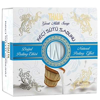 Abbildung von Thalia Ziegenmilch Seife 150g Naturseife, intensive Hautpflege, trockene Haut spendet Feuchtigkeit, rückfettend, Naturkosmetik