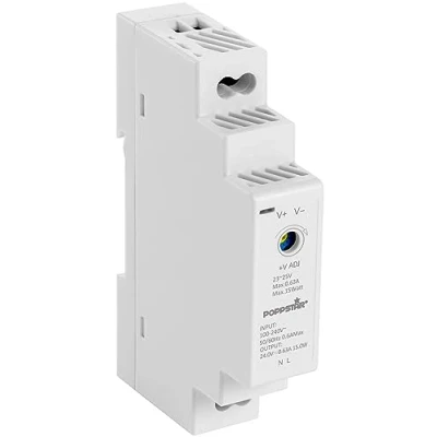 Abbildung von Poppstar 24V Trafo Hutschiene 15W (Input 100 240 V AC 50/60 Hz, Output 24 DC 0,63 A max. 15 W) Klingeltrafo