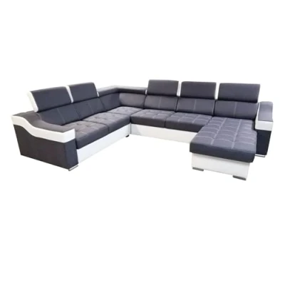 Abbildung von All4All Ecksofa mit Schlaffunktion Geri Pano XXL Sofa Bettkasten Schlafsofa 318 cm x 250 Wohnlandschaft U Form Farbe wählbar Gewebe Kunstleder Seite rechts Modern 19