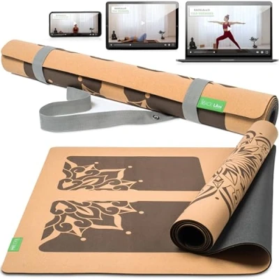 Abbildung von BACKLAxx® Yogamatte Kork mit Naturkautschuk