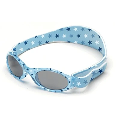 Abbildung von Dooky BabyBanz Blue Star Baby Sonnenbrille für Mädchen und Jungen (Babysonnenbrille 0 2 Jahre, klinisch getesteter 100% UV A &amp; B Schutz, bruchsicheres Glas, verstellbares Neoprenband), blau