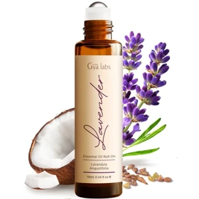 Abbildung von Gya Labs Mischungen aus ätherischen Lavendelölen Roll on 100% reines, natürliches Lavendelöl Parfüm für die Haut, Frauen Aromatherapie Öle (10 ml)