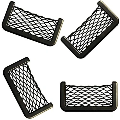 Abbildung von Netztasche Auto Kofferraum Kofferraumnetztaschen Organizer 4 Stück 15 * 8CM Kofferraumnetz Taschen Aufbewahrungsnetz Gepäcknetz Aufbewahrungstasche Handytasche Elastisches Netz.