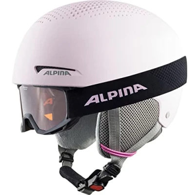 Abbildung von ALPINA ZUPO Set (+PINEY) Hochwertiges, Sicheres &amp; Robustes aus Skibrille Skihelm Für Erwachsene, light rose matt, 48 52 cm