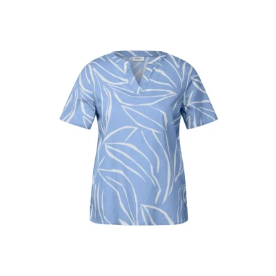 Abbildung von CECIL Damen B345832 Gemusterte Baumwollbluse, Deep Pastel Blue, L