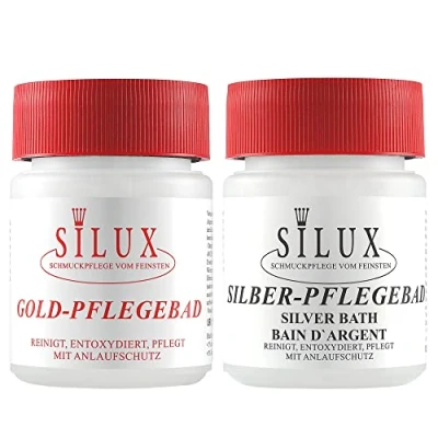 Abbildung von Silberbad und Goldbad für Schmuck 2x 200 ml Made in Germany Silberreiniger Schmuckreiniger Profi Silber Reiniger Silberputzmittel