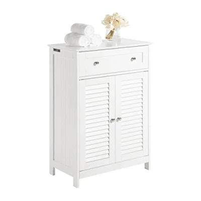 Abbildung von SoBuy® FRG238 W Badkommode mit Einer Schublade und Türen, Kommode Badschrank Badmöbel Sideboard Flurschrank, weiß BHT ca: 60x87x35cm