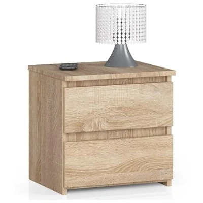 Abbildung von AKORD Kommode Set 2 Schubladen Sideboard Mehrzweckschrank Schrank Schreibtisch ecktisch Eck für Home Office Einfache Montage 40x40x35 Sonoma Eiche