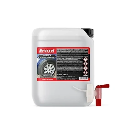 Abbildung von Brestol REIFENPFLEGE silikonfrei 5 Liter inkl. Auslaufhahn 51 mm Gummipflege Kunststoffpflege Gummimatten Spoiler Zierblenden Kunststoffteile