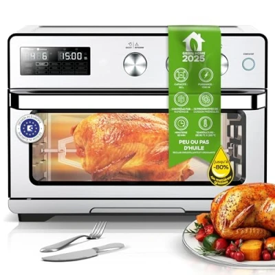 Abbildung von TurboTronic by Z Line Minibackofen Digitaler Heißluftofen XXL, AF32DRD 32 Liter mit Drehspieß 4in1