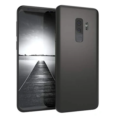 Abbildung von EAZY CASE Handyhülle Silikon mit Kameraschutz kompatibel Samsung Galaxy S9 Plus in schwarz matt, Ultra dünn, Slimcover, Silikonhülle, Hülle, Softcase, Backcover