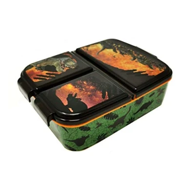 Abbildung von Theonoi Kinder Brotdose Lunchbox Sandwichbox mit Fächern Brotbox Unterteilung Kunststoff BPA frei (Dinosaurier Dino)