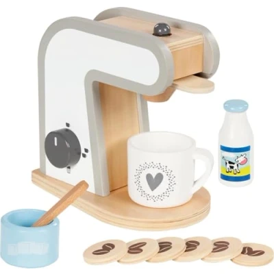 Abbildung von goki Kinder Kaffeemaschine Spielset mit Zubehör für die Kinderküche, aus Holz
