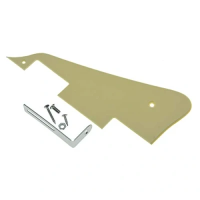 Abbildung von KAISH Single Cream 1 Ply LP Guitar Pickguard with Chrome Bracket for Epiphone Les Paul