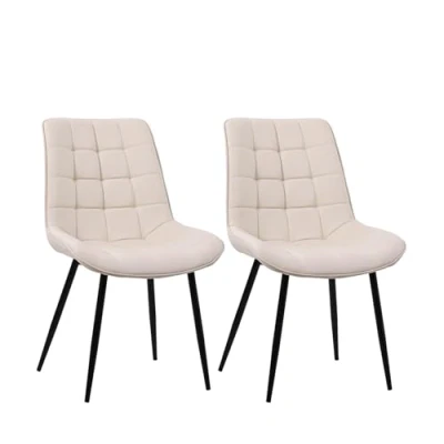 Abbildung von Zedelmaier Esszimmerstühle Stühle 2er Set Esstisch Küchenstühle Essstühle Esszimmer Stuhl Polsterstuhl mit Rückenlehne Metallbeine für Wohnzimmer Küche (Weiß Kunstleder, Extra breit)