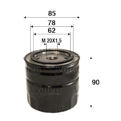 Abbildung von VALEO 586089 Ölfilter M20x1.5 Anschraubfilter RENAULT: SCENIC 3, MEGANE 3 Schrägheck, Grandtour, NISSAN: NP300 Navara Pickup, Pathfinder