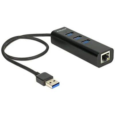 Abbildung von DeLOCK Externer USB 3.0 Hub 3 Port + Gigabit LAN