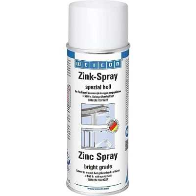 Abbildung von WEICON Zink Spray spezial hell 400 ml, Rostschutzfarbe für Metalloberflächen, an frische Feuerverzinkung angeglichen
