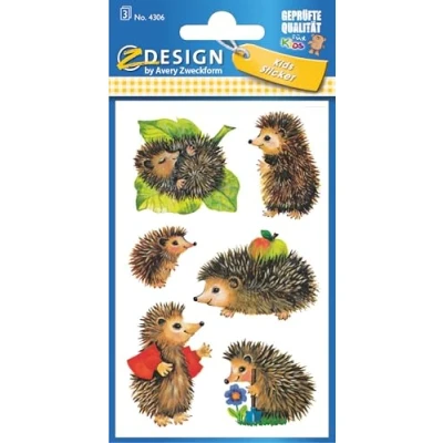 Abbildung von AVERY Zweckform 4306 Kinder Papier Sticker Igel 18 Aufkleber (für Jungen, Mädchen und Erwachsene, Gastgeschenk, Kindergeburtstag, Mitgebsel, Schatzsuche, zum Spielen, Sammeln, Basteln, Verschenken)