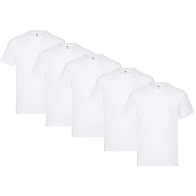 Abbildung von Fruit of the Loom Herren Regular Fit T Shirt Heavy Cotton Tee 5 Pack,5er Weiss + 1 HL Kauf Notizblock XXL