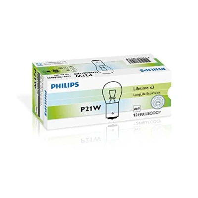 Abbildung von PHILIPS LongLife EcoVision 12498LLECOCP Glühlampe, Blinkleuchte 12 21 P21W, Kugellampe MERCEDES BENZ: E Klasse Limousine, R Klasse, CLK Coupe