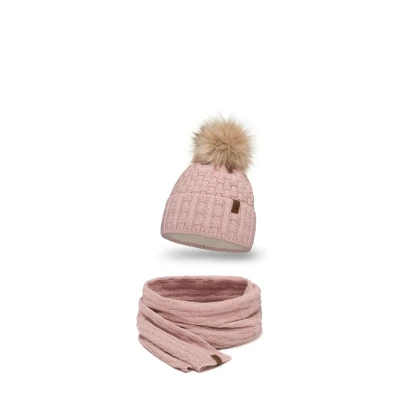 Abbildung von Vivisence 7015 Beanie AND Scarf SET Schal, Damen, Größe: One Size, Light pink