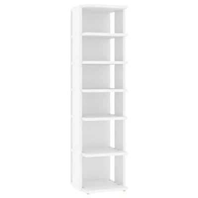 Abbildung von vidaXL Schuhschrank mit 6 Fächern Schuhablage Schuhregal Schuhaufbewahrung Schuhständer Schuhorganizer Weiß 25x27x102cm Holzwerkstoff
